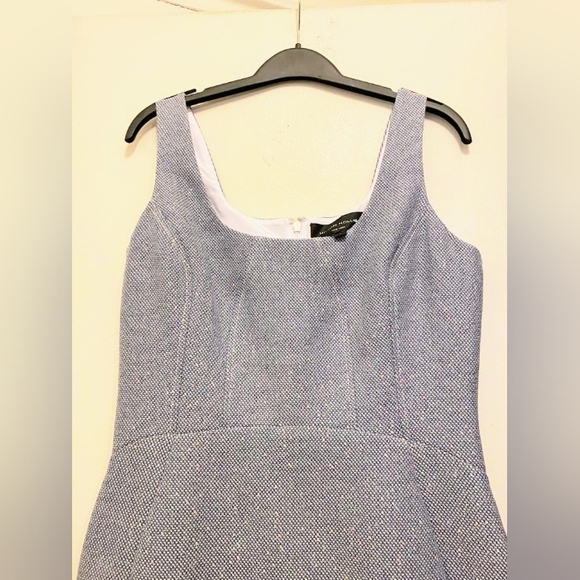 HILTON HOLLIS SLEEVELESS BLUE TWEED DRESS - Picture 2 of 4